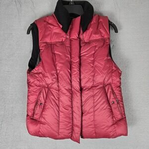 Victorinox Puffer Vest Womens Medium Red Swiss Army Mock Neck Insulated Full Zip